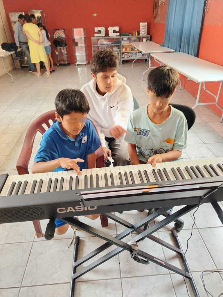 Children learning music