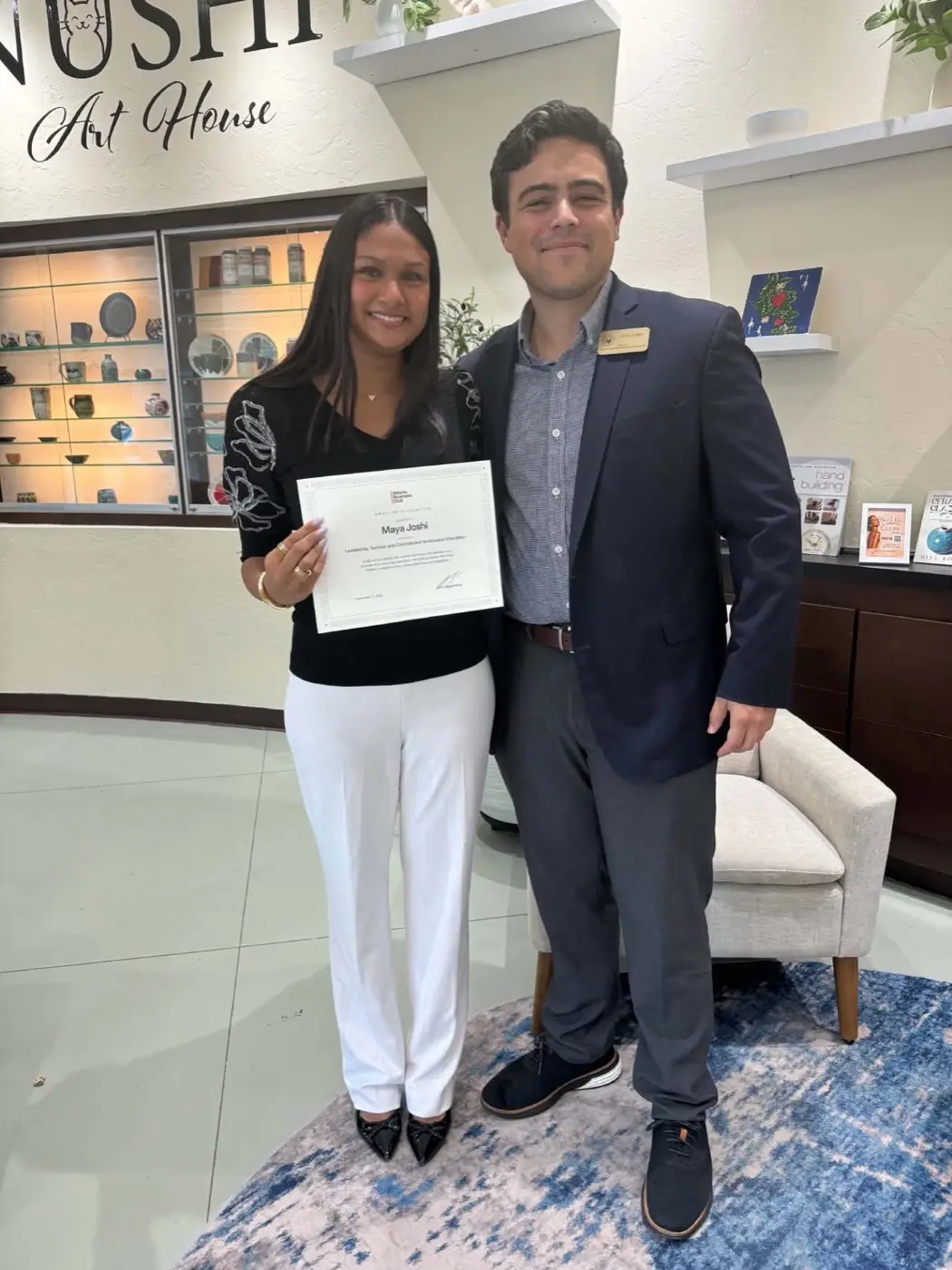 Recognition certificate presentation