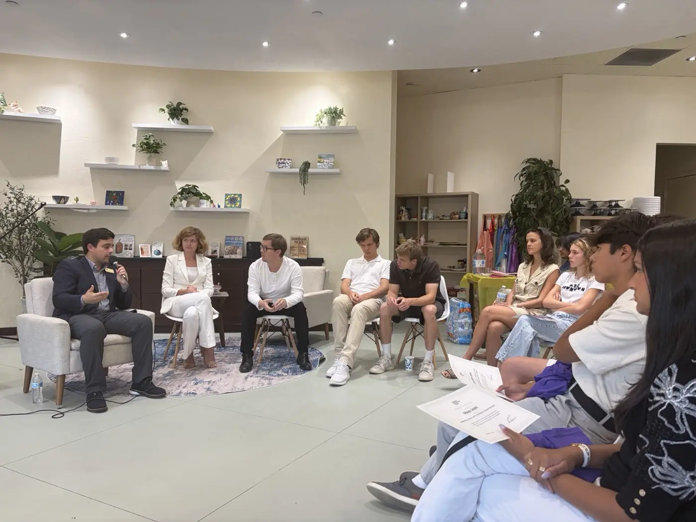 Panel discussion with Alexander Lopez, youth leaders, and guests at the recognition ceremony